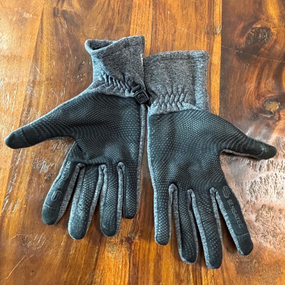 Head Sensatec Mens Womens Touchscreen‎ Gloves Gray Heather Silicone Grip Small